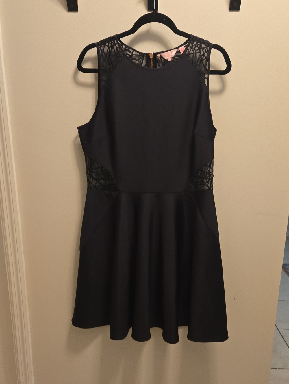 Ted Baker London Black Dress with Lace Cut Outs